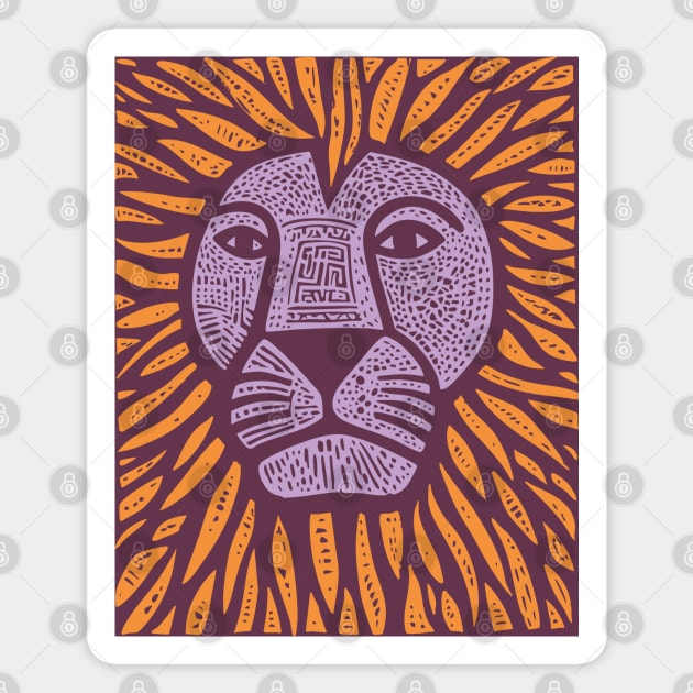 Psychedelic Lion Mane | Abstract Leo Zodiac Magnet by TuncGK
